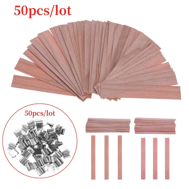 50pcs/lot Candle Wood Wick for Candles Soy or Palm Wax Form for Candle Making Supplies 13/12.5/8Mm DIY Candles Making Wood Wicks