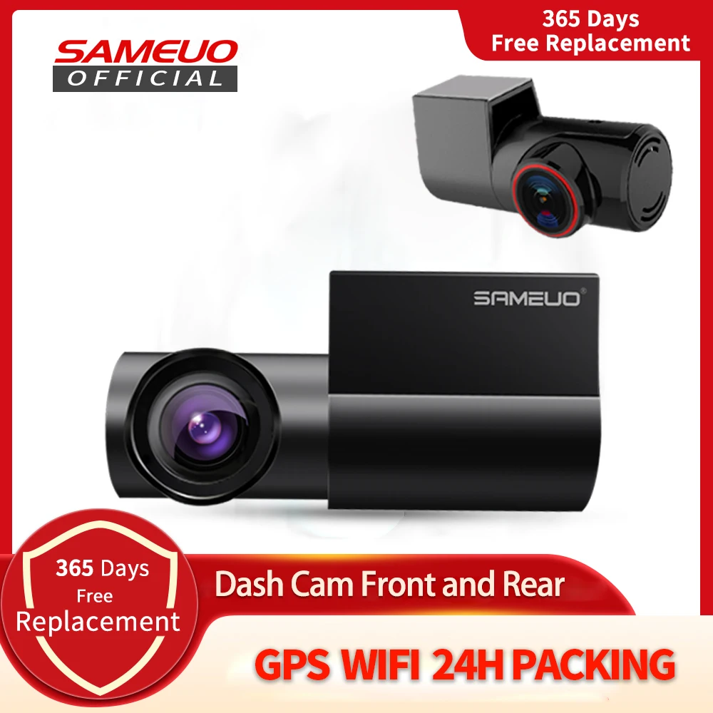 Sameuo U800 Dash Cam Wifi Gps Dash Camera Anteriore E Posteriore Mini Hidde Full Hd 1080P Super Night Vision Dvr 360 Rotazione Per Auto