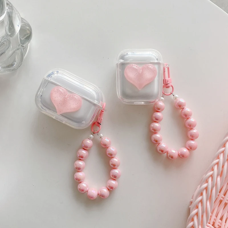 Custodia Pink Hearts Per Airpods 2 Cover Di 3 Generazione Per Apple Airpods Pro 2Nd Gen Air Pods Guscio Protettivo