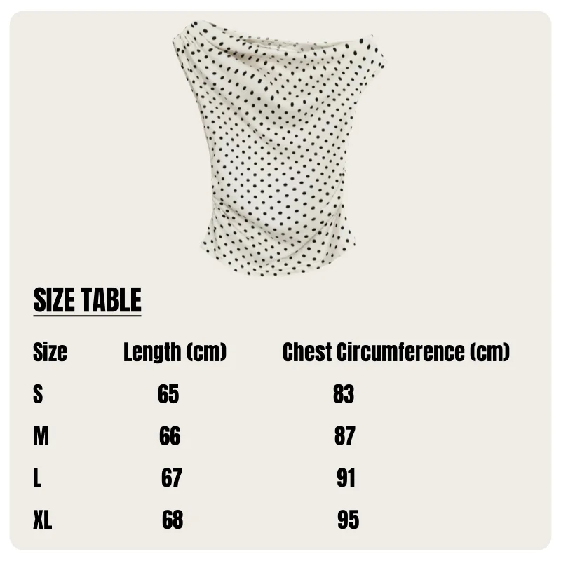 Korean Style Retro Ivory Black Polka Dot Slim Fit Short-Sleeved...