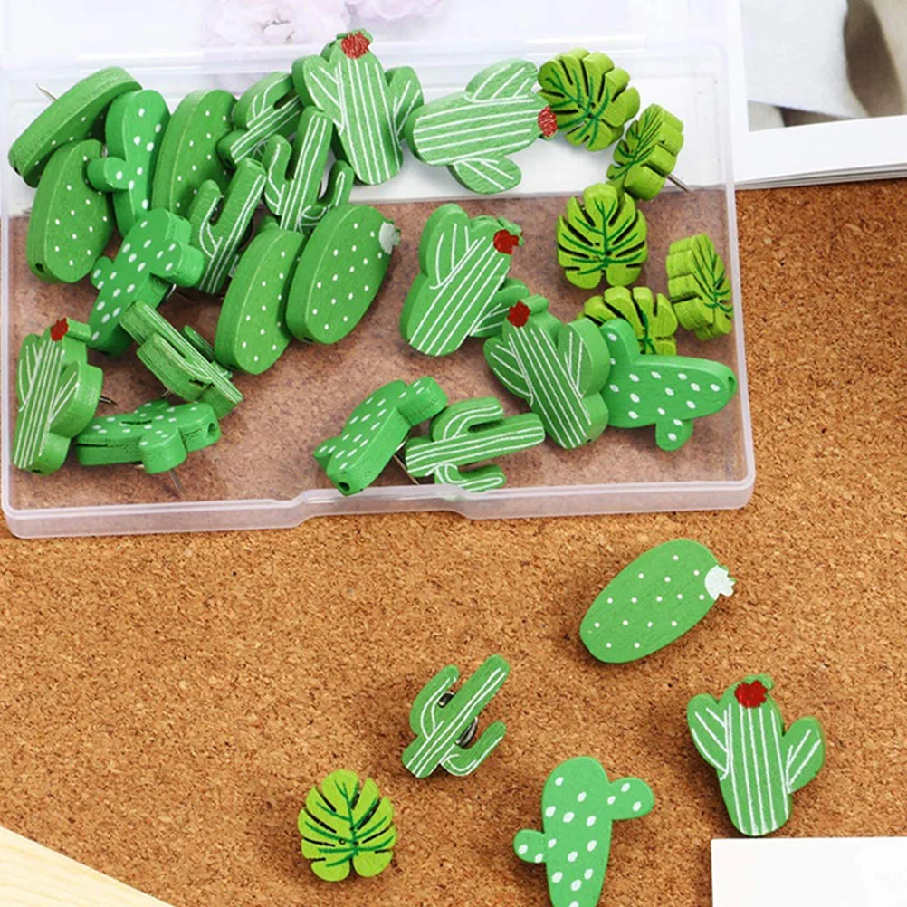 

Cactus Pushpin Thumbtacks Bulletin Board Pins Cork Cute Decorative Photo Wall Wood