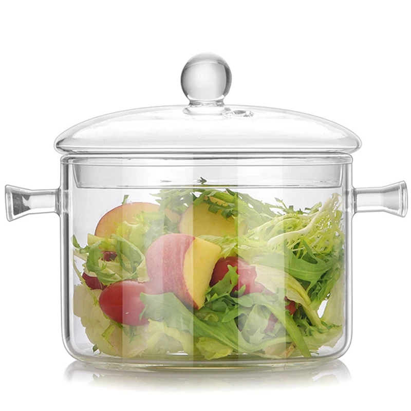 

Glass Salad Bowl With Lid High Borosilicate Heat Resistant Household Home Tableware