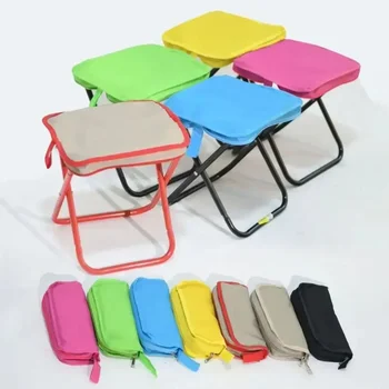 Ultralight Outdoor Folding Stool with Carry Bag 2025Camping Backpacking Beach Picnic Fishing Chair Carbon Steel Collapsible Seat