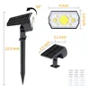 LED Solar Spot Light 64 LED Outdoor Garden Solar Landscape Spotlights Waterproof 3 Modes Wall Light Door Backyard Garage 6