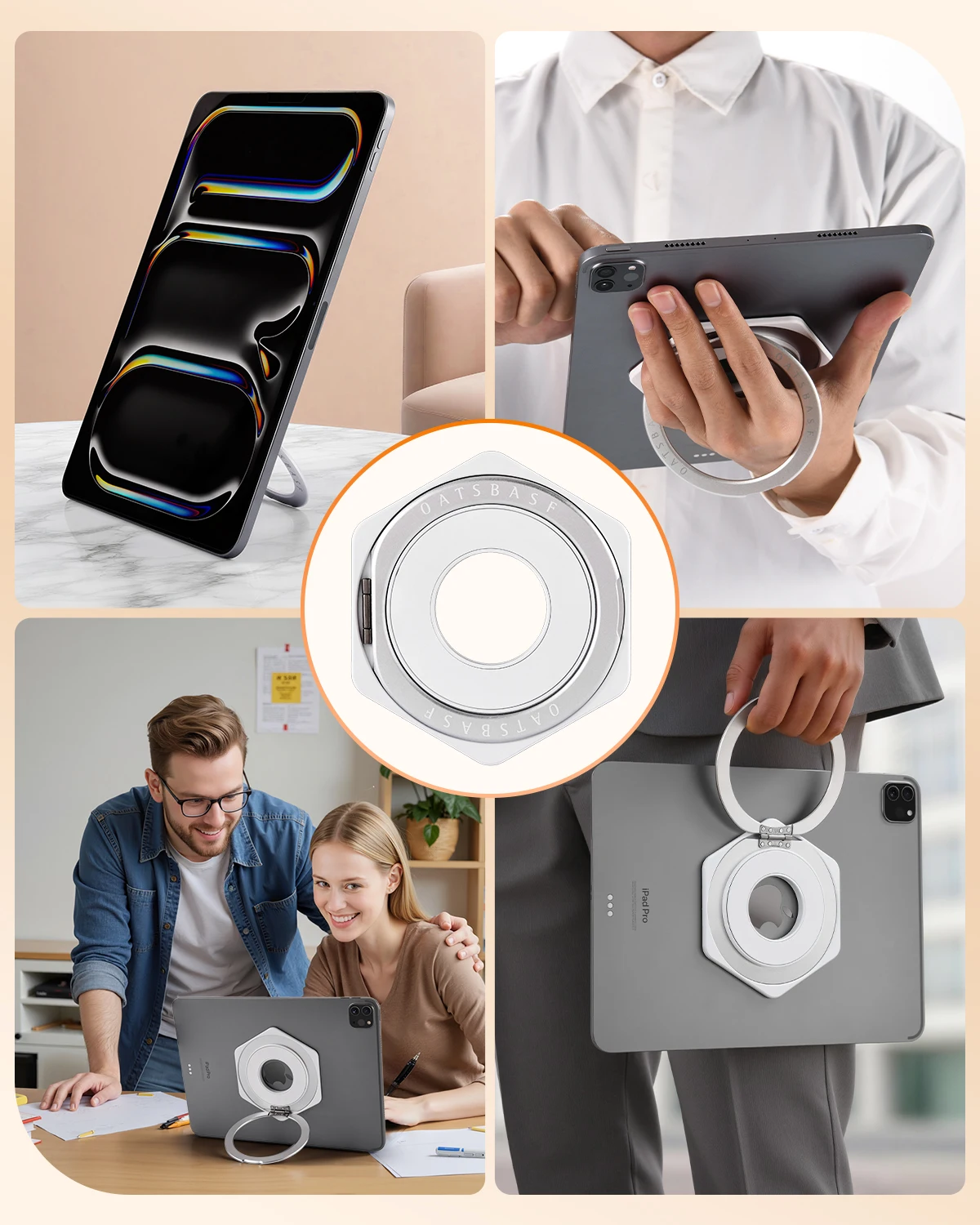 Eary for iPad Holder Aluminum Tablet Stand With 360°Rotatable Magnetic Grip Holder Stand Compatible With iPad Mini All Tablets