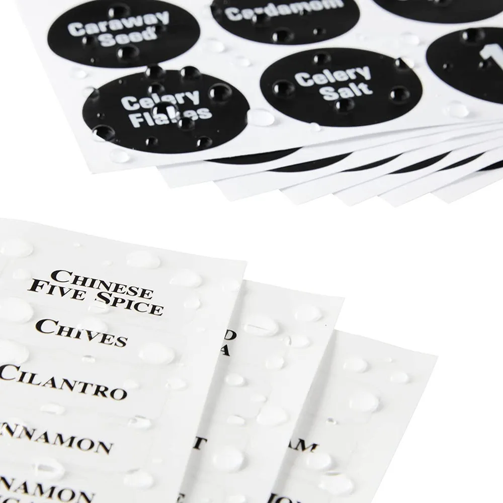 8Sheets 192Pcs Round Spice Can Label Kitchen Room Spice Jar Labels Kitchen Jar Stickers Waterproof And Oil-proof Stickers label stickers scrapbook stickers