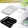 Tableware Organizer Expandable Cutlery Storage Tray Knife Block Holder Spoon Fork Separation Box Kitchen Drawer Container 1