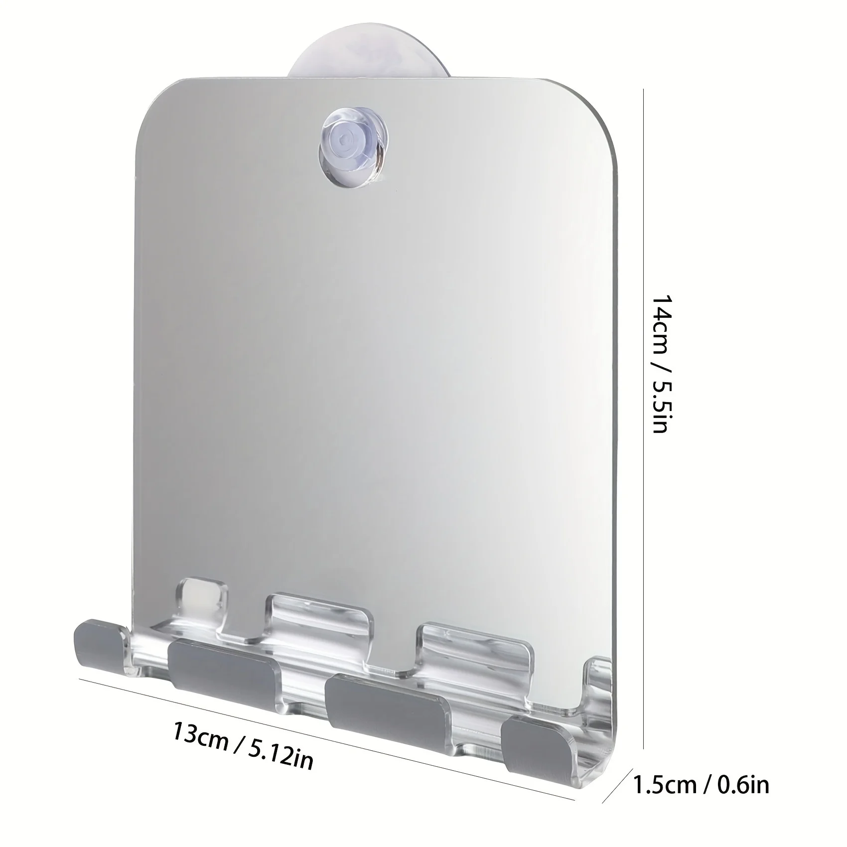 Portable handheld fog free mirror, shower mirror Shaving fog free bathroom mirror, Makeup beard beauty and travel rectangle 4