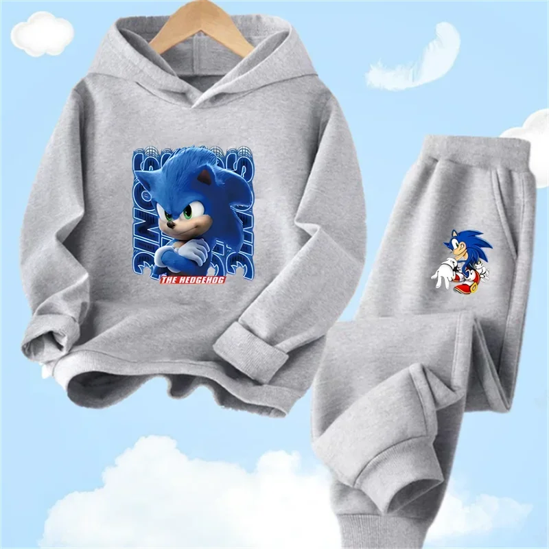 thumbnail image 1 of Ropa de bebé, ropa de abrigo para niño de 2 a 12 años, conjunto de sudadera con capucha, sudadera Sonic 2024 de primavera para niños, ropa para niña, madre e hijo, 1 of 5