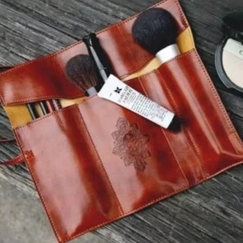 1pc Luxury Pencil Case School Supplies Stationery Roll Leather High Quality Pen