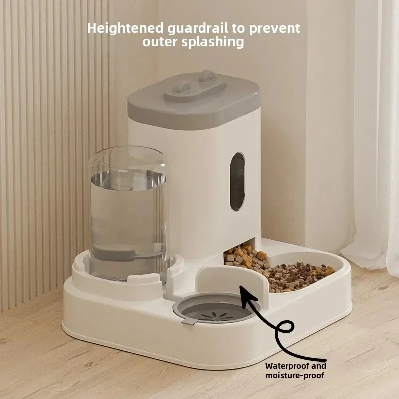Pet Food Feeder Cat Food Dispenser Automatic Feeder Cat Dog Food Bowl Water Fountain Large Capacity Raised Stand Dish Bowl For Cat Drinker Accessories