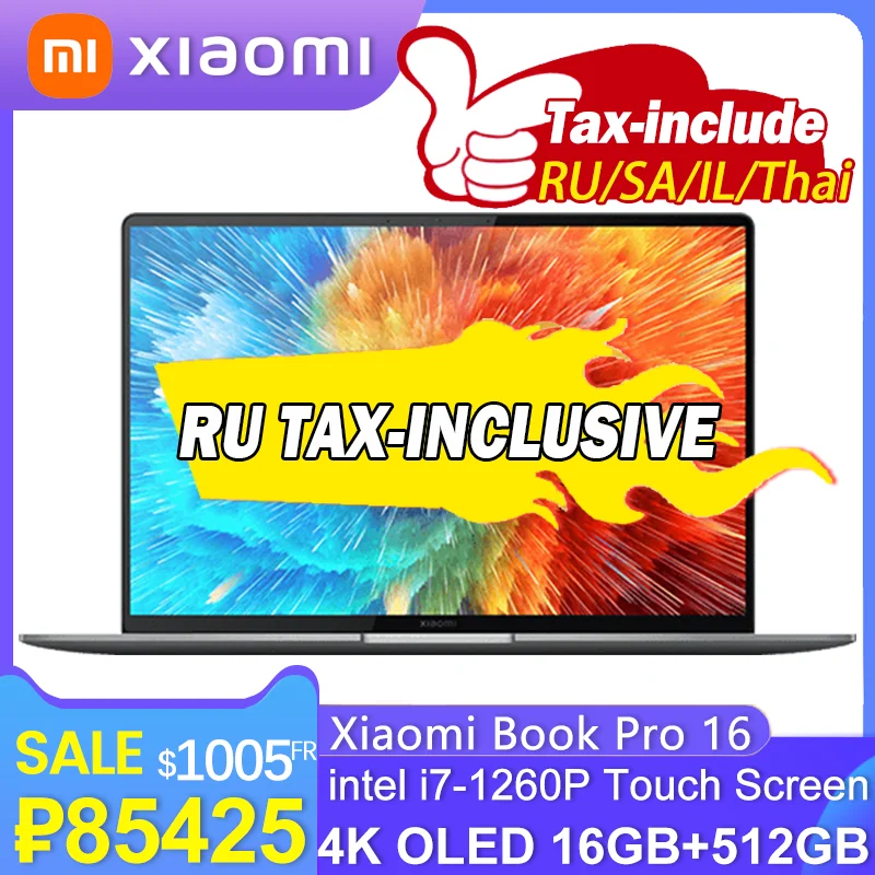 Notebook Laptop Xiaomi Book Pro 16 i7 1260P RTX2050 4G 16Inch 4K OLED Touch Screen notebook laptop
