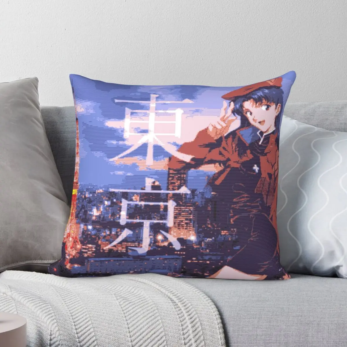 

EvaWaveMISATO Pillowcase Polyester Linen Velvet Pattern Zip Decor Pillow Case Home Cushion Cove