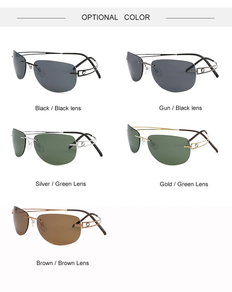 Krasivyy Women's Rimless Oval Screwless Titanium Sunglasses 13