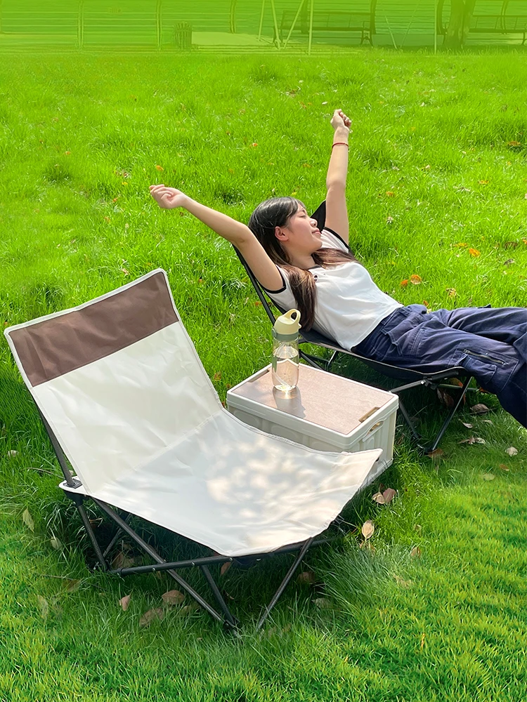 Lunch Rest Treasure Folding Chaise Outdoor Sitting and Sleeping  Portable Lunch Rest Bed Picnic Camping