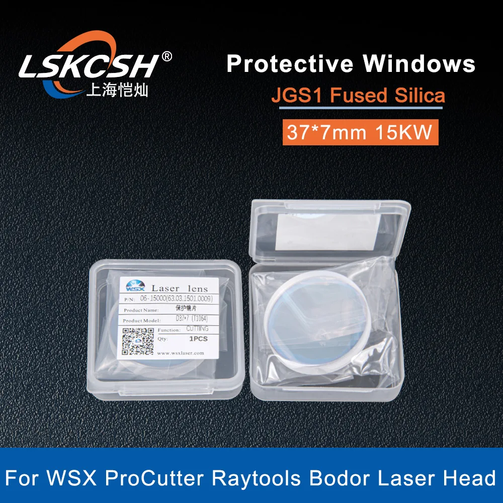 

LSKCSH 10Pcs/Lot WSX Original Protective Windows Lens 37*7mm 6KW 15KW for WSX ProCutter Raytools Bodor NC150 Fiber Laser Head