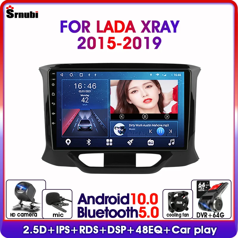 Android 10 2 Din IPS автомобильный радиоприемник для LADA XRAY 2015-2019 мультимедийный