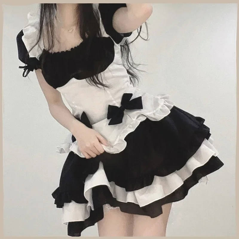 Halloween Maid Cosplay S-5XL Women Cosplay Costume Black White Apron Lolita Dress Party Stage Princess Maid Outfits Sexy Women Lingerie Women Lingerie Set