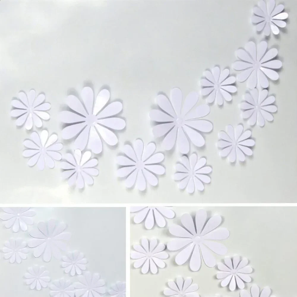 Flowers Wall Stickers Kitchen Tile Flower Switch Sticker Bedroom Decor Livingroom Wall Decals for Home 12 PCs/Set