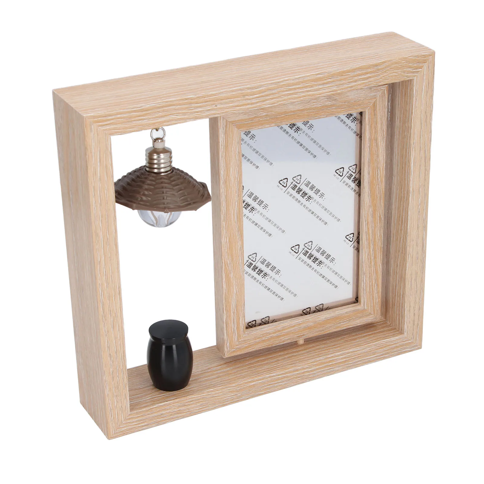 Pet Memorial Picture Frame with Ashes Jar Innovative Rotating Mechanism Double Display Loss of Dog Sympathy Gift