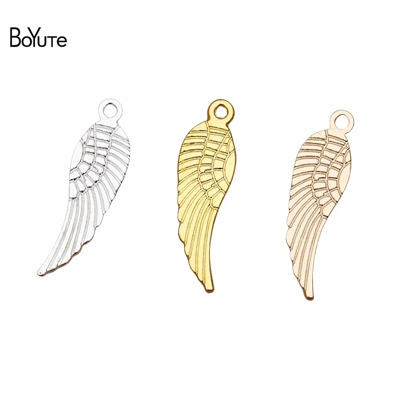 

BoYuTe Wholesale (100 Pieces/Lot) Metal Alloy 30*9MM Wing Charms Pendant DIY Hand Made Jewelry Accessories