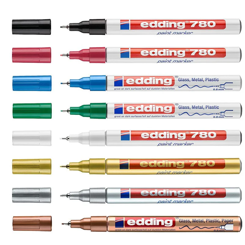 1pcsEdding780PaintMarkers08MMFinePointColoredOilPaintPen