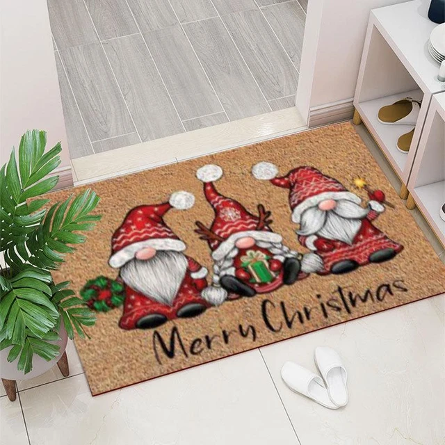 Christmas Welcome Gnome Doormat Front Porch Rugs Welcome Mat Christmas  Gnome Door Mat Indoor Outdoor Doormats Entrance Carpet