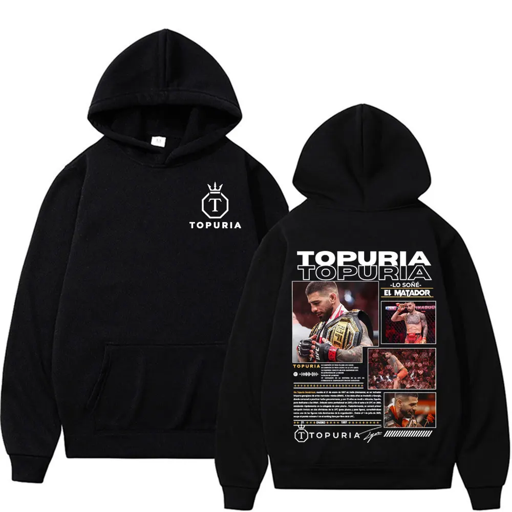 Ilia Topuria Lo Sone El Matador Grafik Hoodies Herrenmode Vintage Übergroßer Hoodie Unisex Casual Fleece Sweatshirt Pullover