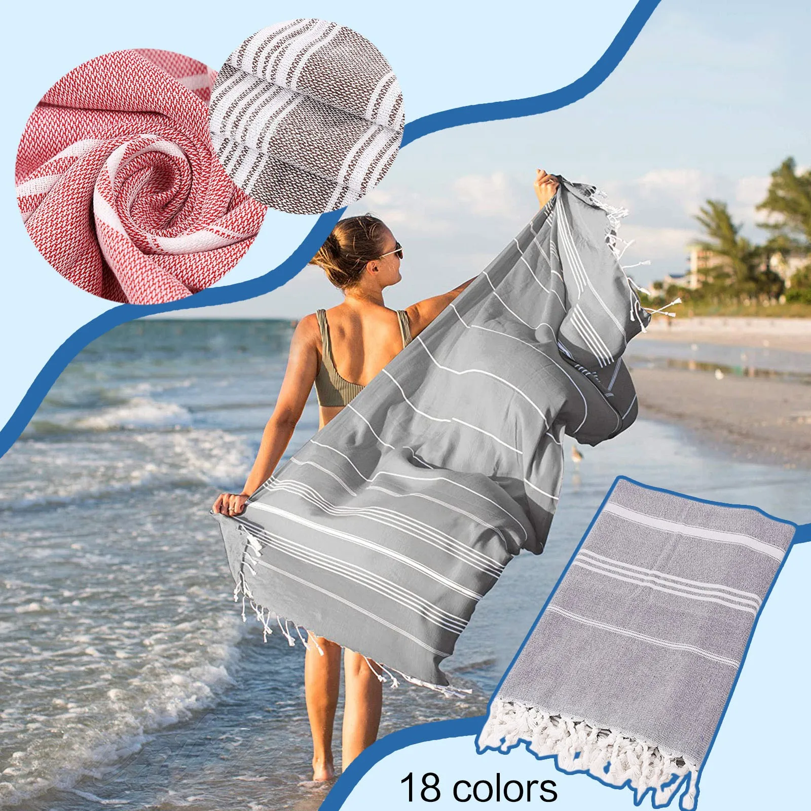 Touchat Beach Towel for Kids, Super Absorbent Quick Dry Microfiber