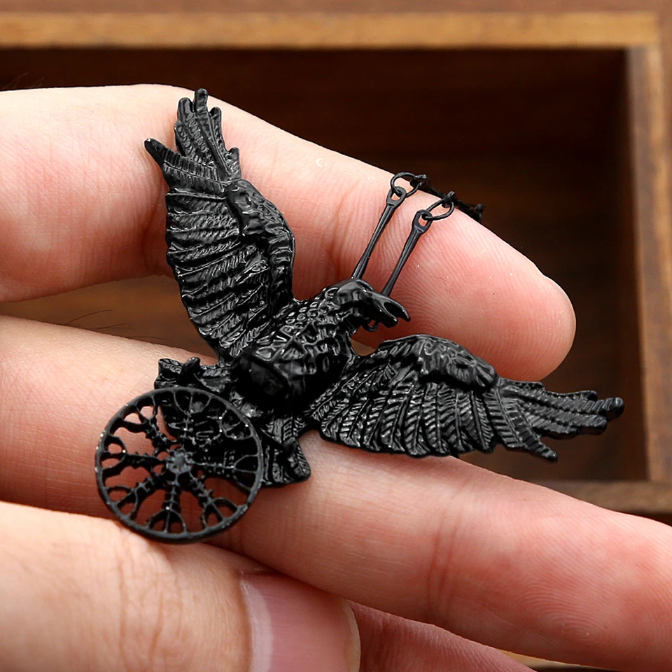 Halloween Punk Crow Skull Necklace - Gothic Animal Bird Skull Pendant Jewelry For Women & Men - View #7