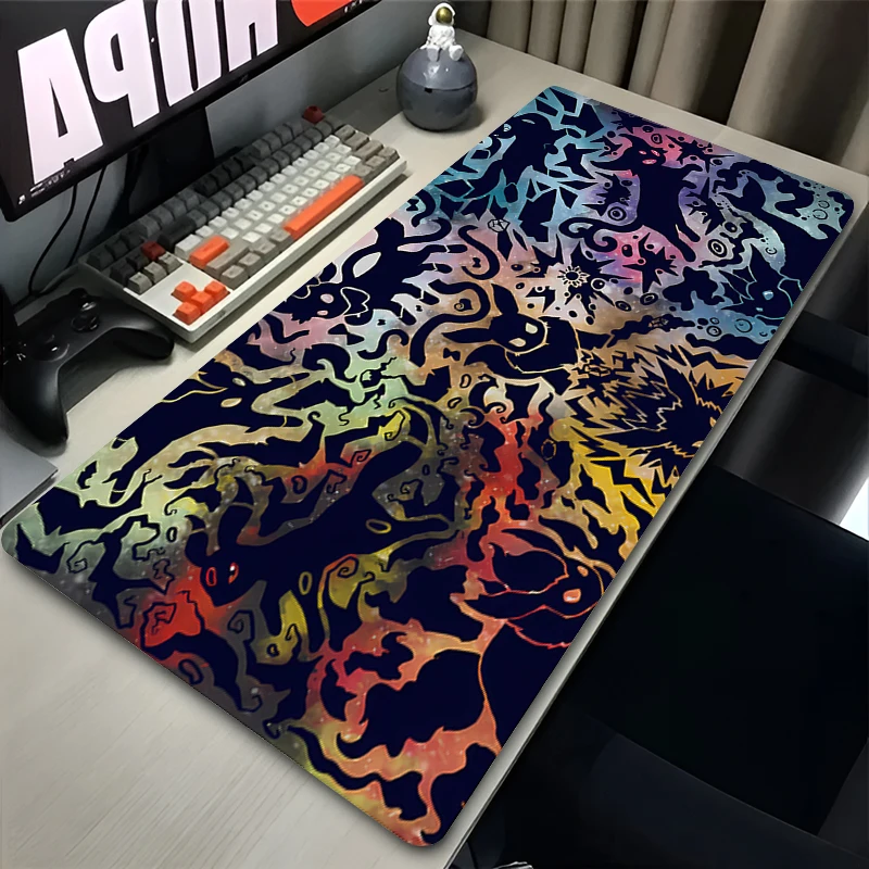 Mouse Pad Kawaii Japan Anime PC Colorful E-eevee Gamer Cabinet XXL P-pokemon Keyboard Rug Laptop Gaming Rubber Desk Mat