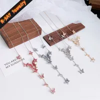 Butterfly Jewelry Austrian Crystal Luxury Necklace Earrings Bracelet Ring Sets Suitable for Women's Wedding Accessories