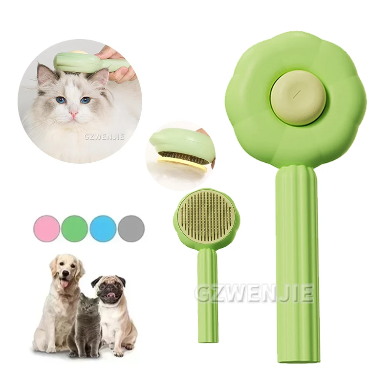 

Pet Dog Brush Cat Comb Self Cleaning Pet Hair Remover Brush For Dogs Cats Grooming Tools Pets Dematting Comb Dogs Accessories