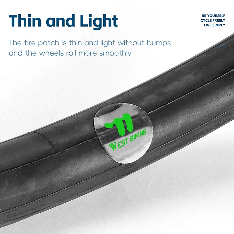 WEST BIKING Bicycle Tire Patch Glue Free Mini Repair Tool Porable Bike Inner Tube Patch Soft Rubber Material Bicycle Repair Tool