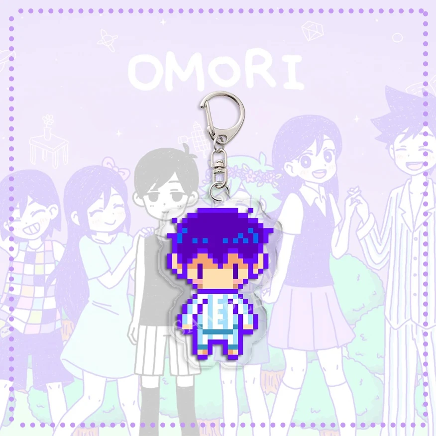Anime Omori Pixel Schlüsselanhänger Figuren Basilikum Kel Sunny Anhänger Schlüsselanhänger Kette Zubehör Tasche Männer Frauen Geschenk Zubehör Schmuck – Detail 10