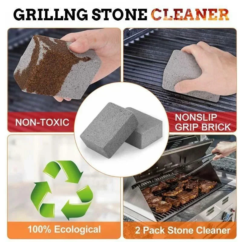 Spot 1 Pcs BBQ Grill Brick Griddle Cleaner Barbecue Scraper Cleaning Stone BQ Racks Stains Grease Cleaner BBQ Tools clean Stone