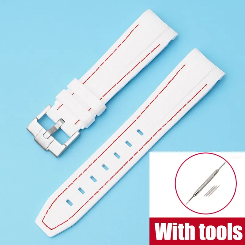 Waterproof Silicone Watch Strap with Stainless Steel Buckle - Soft & Durable Watch Band
