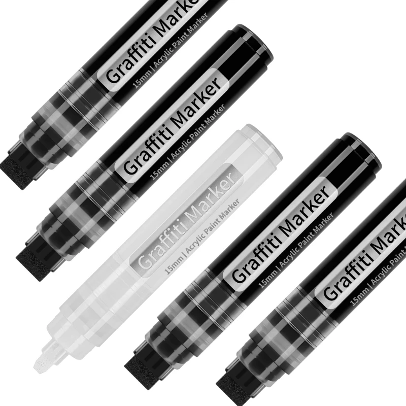2개 낙서 마커 15mm 와이드 팁 DIY 그리기용 대형 아크릴 페인트 펜
