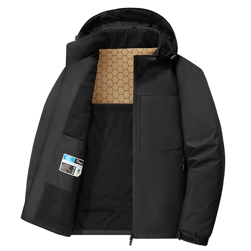 Hommes imperméable coupe-vent Parkas hiver épais Parkas veste hommes épais chaud neige Parka mâle pardessus ample à capuche Parkas manteau