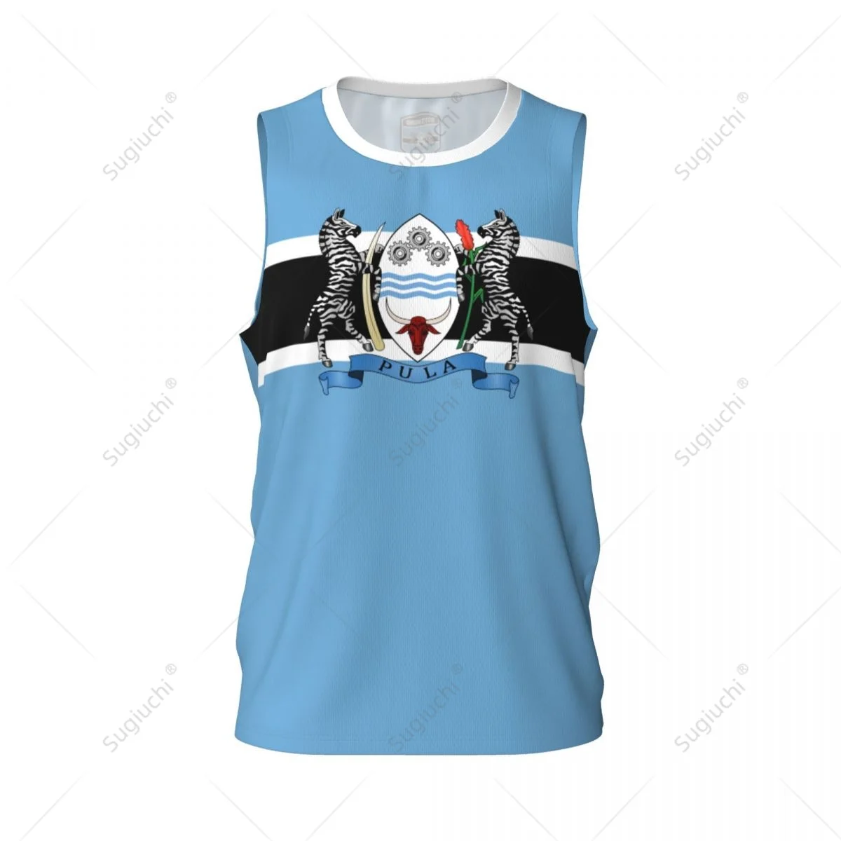 Botswana Flag Men Basketball Sports Running Fitness Multifunction Sleeveless tshirt Exclusive Name Nunber