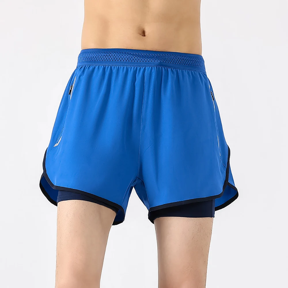 2-in-1 Running Shorts Men's Summer New Quick Drying Breathable Active Training Exercise Jogging Cycling Loose-Fit Shorts