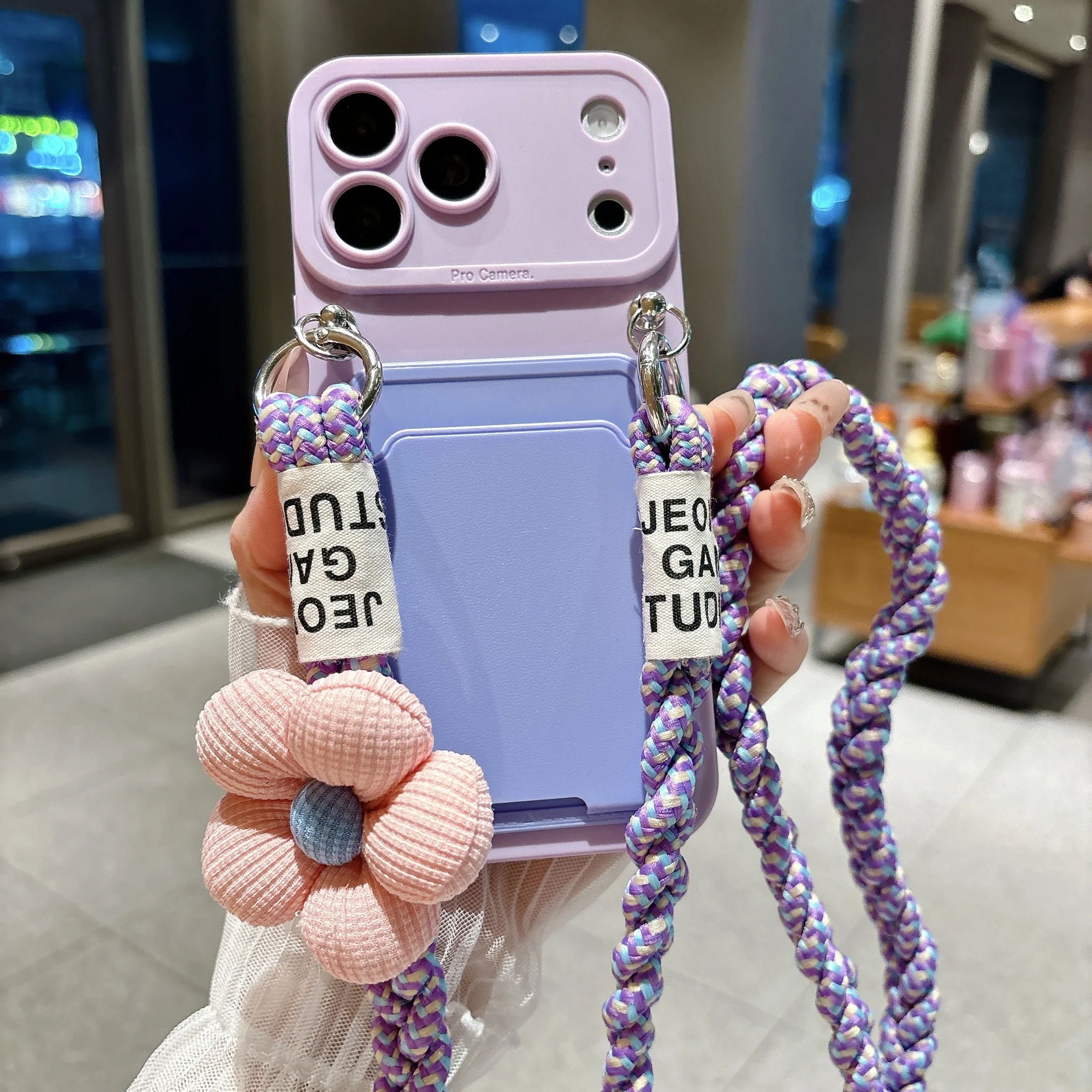 Luxury Floral Crossbody Lanyard Wallet Phone Case Cover