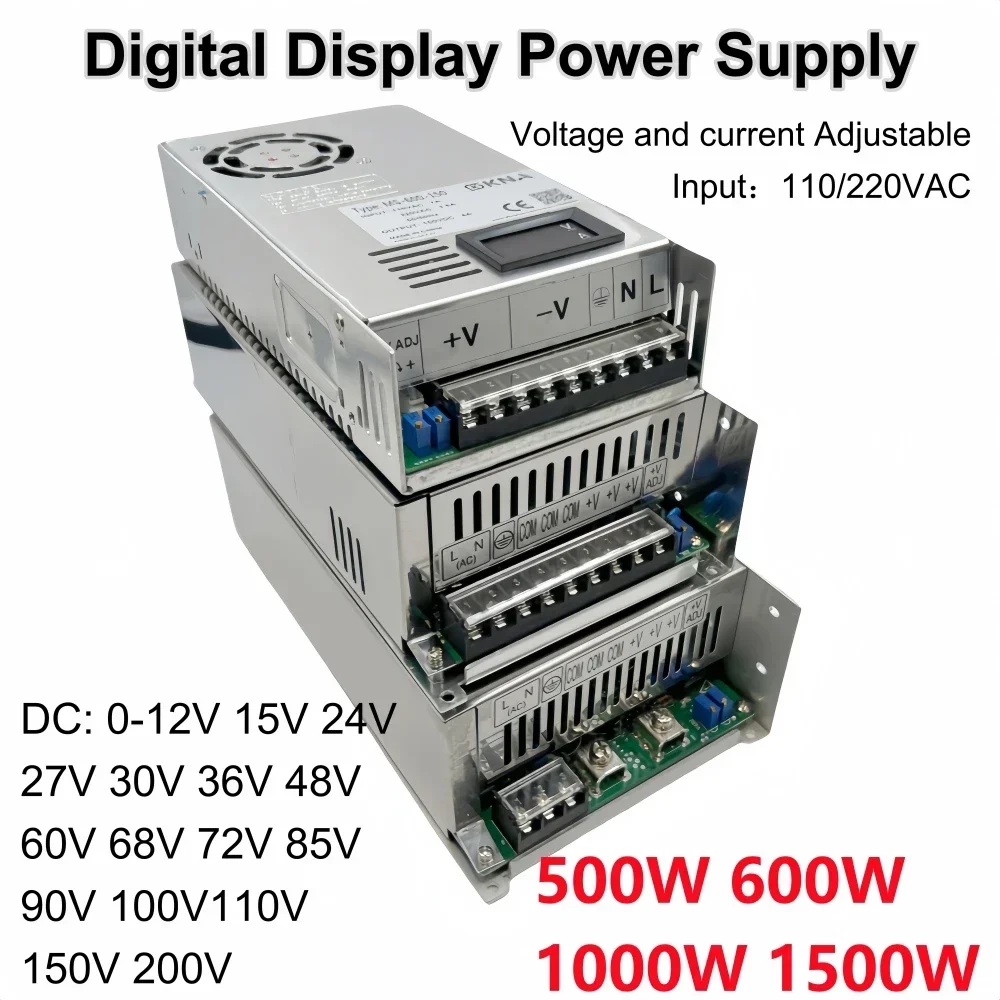 ดิจิตอลจอแสดงผลปรับ 500W 600W 1000W 1500W 0-12V 15V 24V 27V 30V 36V 48V 60V 72V 85V 90V 100V 110V 150V 200V 1