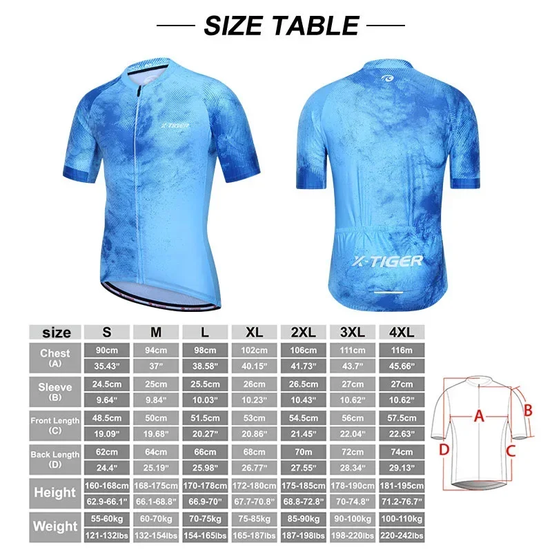Ｘ-TIGER Cycling Jersey Men Short Sleeve Cycling Fit Lightweight Fabric Simple Chinese Style Cycling Shirt with 4 Back Pockets 6