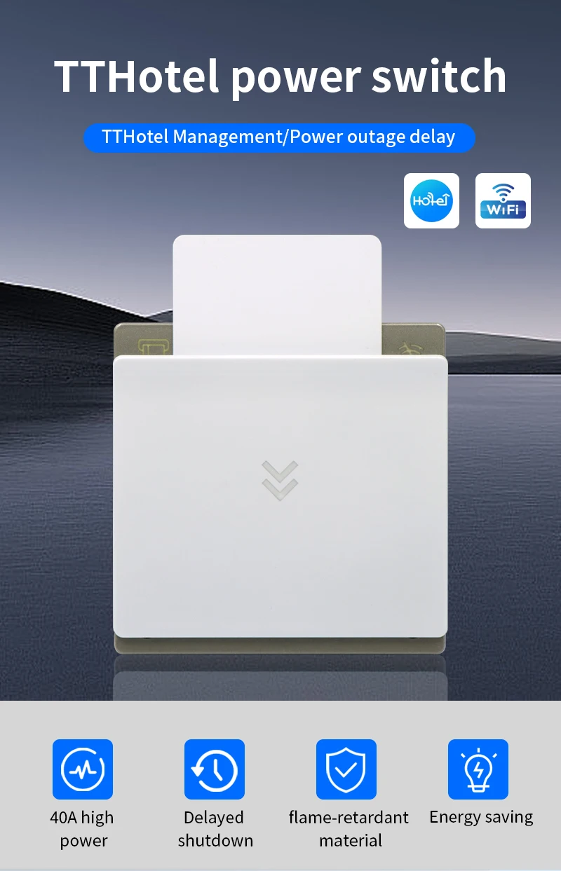 ES3-Wifi TTHotel 40A Energy Saving Switch Saver AC180-250V 2.4GHz S50 Card Power