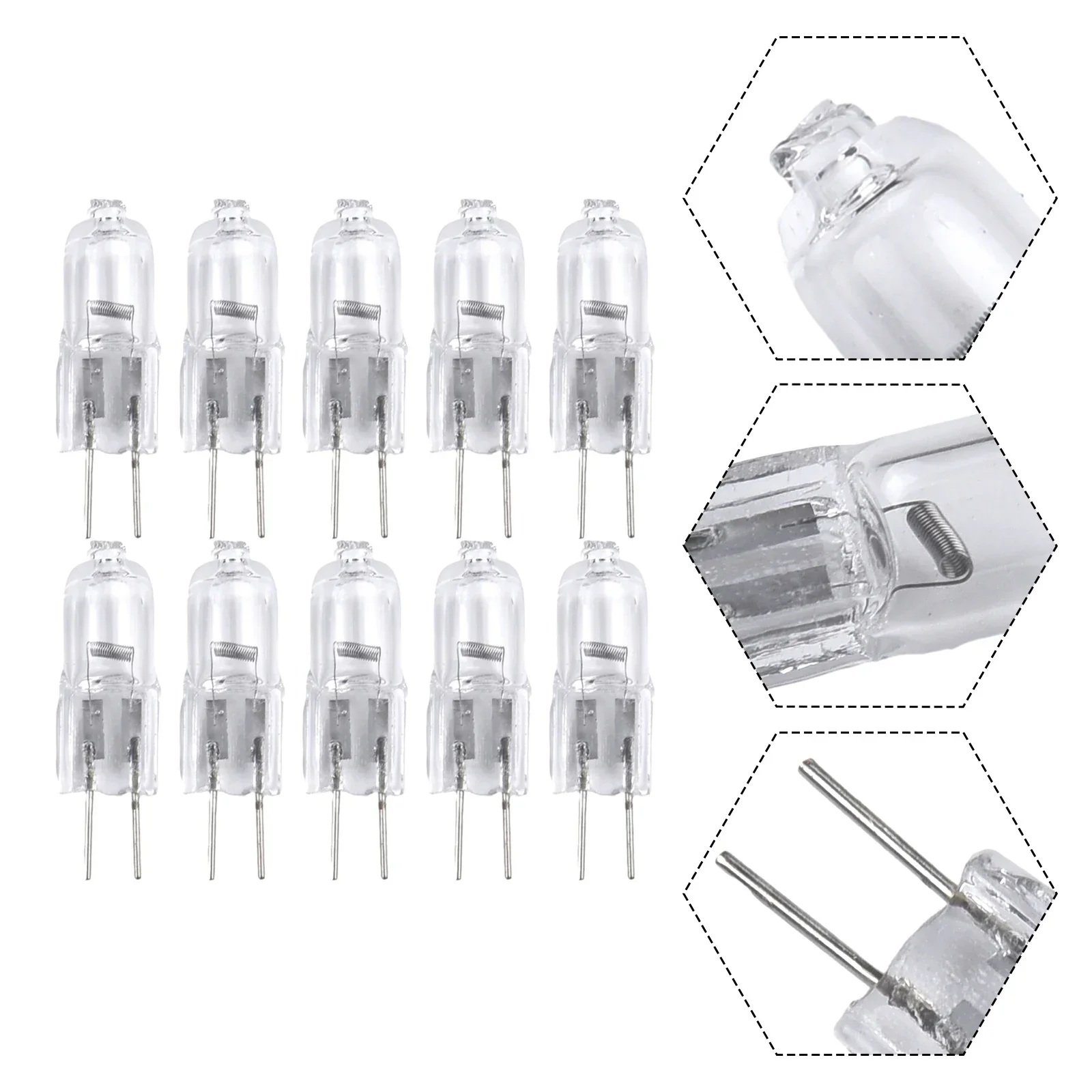 Halogen Lamp Bulb 2 Pin G4 12V 5W/10W/20W/30W/50W Desk Replacements 10pcs