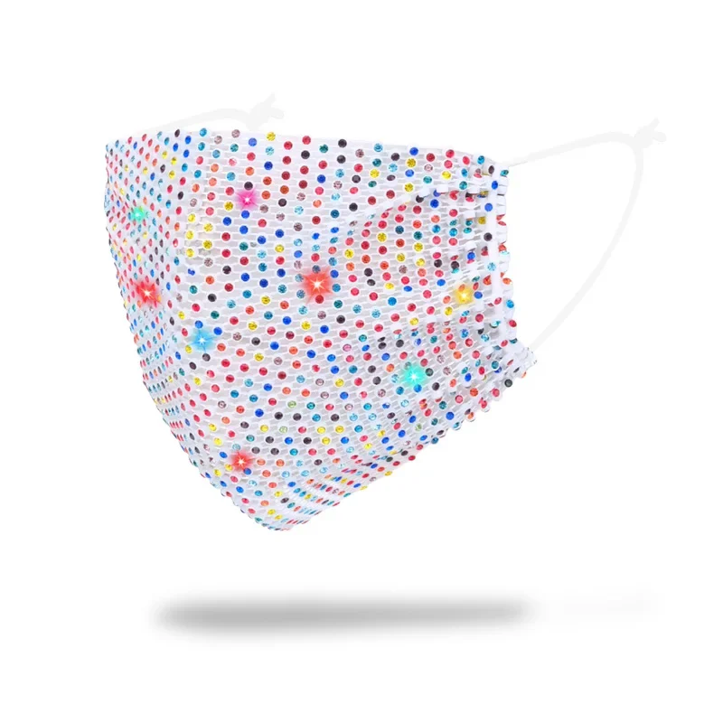Hot Sale Color Rhinestone Mask Personality Color Diamond Internet Celebrity Flash Diamond Fashion Mask Female Breathable