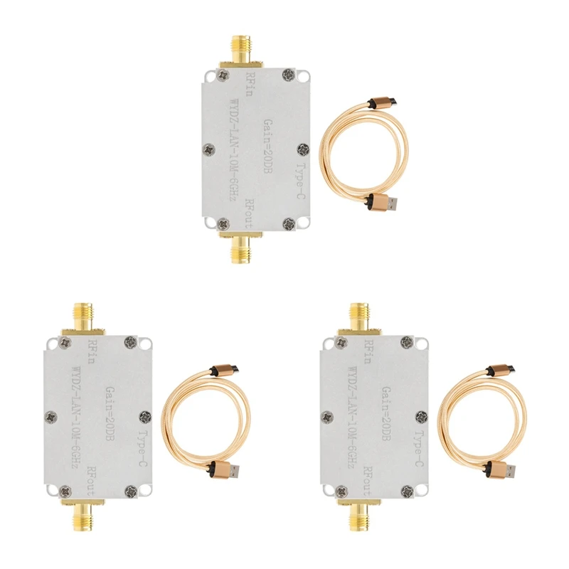 

3X 10M-6Ghz Low Noise Amplifier Gain 30DB High Flatness LNA RF Signal Driving Receiver Front End For Radio FM Radio,30DB