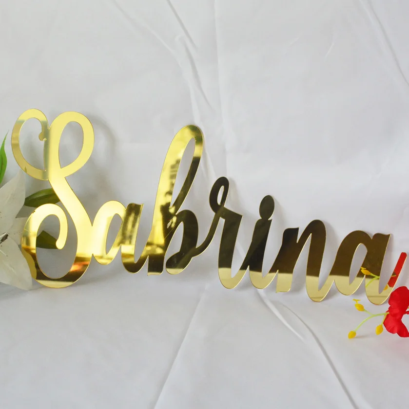 

Personalized Name Sign Laser Cut Custom Name Sign for Wall Decor 8 to 18 inches Gold Acrylic Letters Room Decor Baby Room Gifts