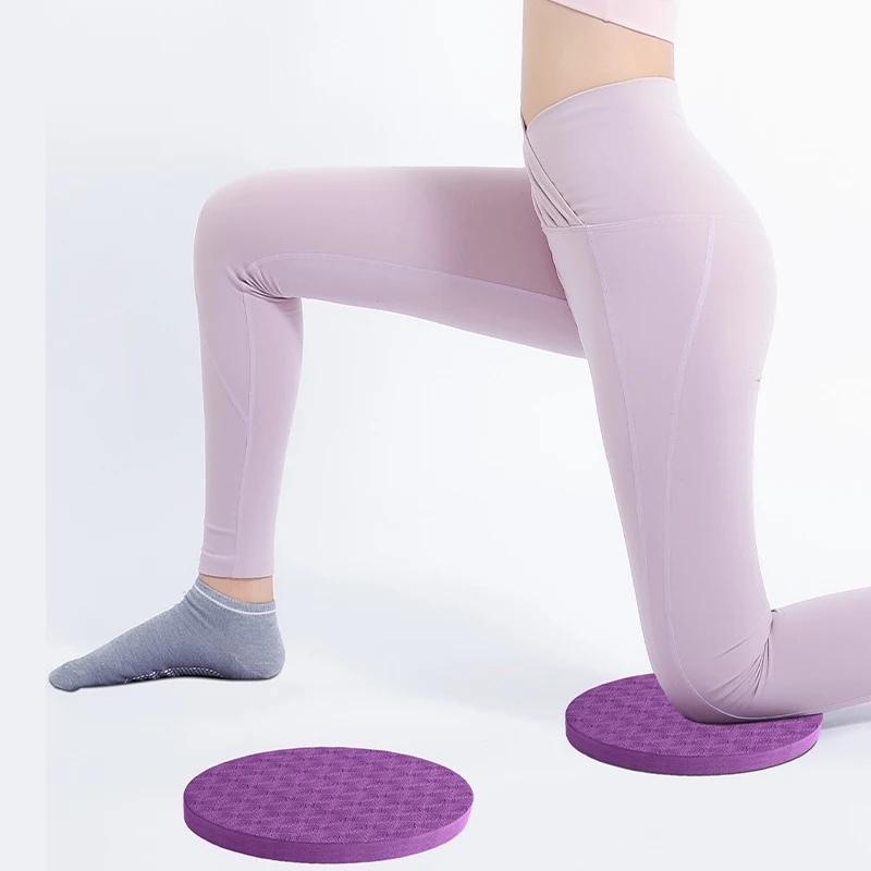 2PCS/Set Portable Small Round Knee Pad Yoga Mats Flat Support Pad Elbow Knee Wrist Protection Non-slip Yoga sport fitness mat